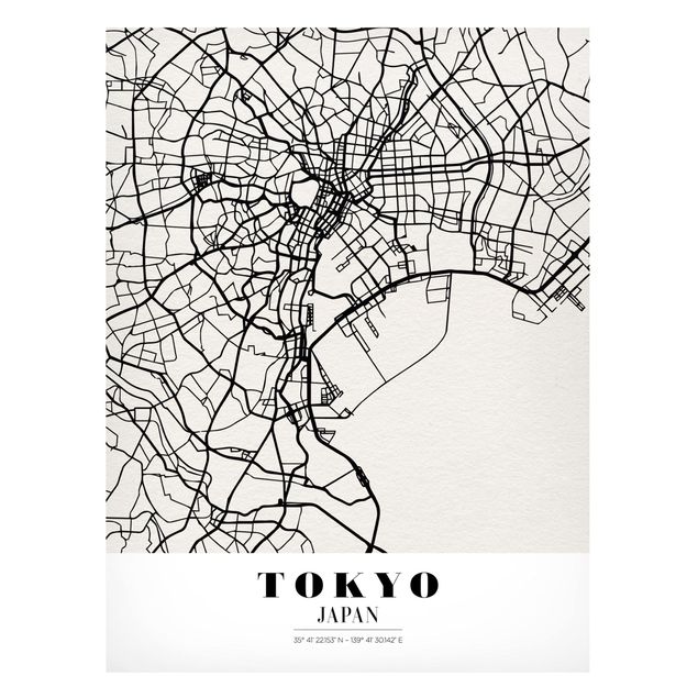 Obrazy Tokio Mapa miasta Tokio - Klasyczna