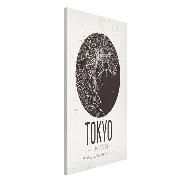 Dekoracja do kuchni Mapa miasta Tokio - Retro