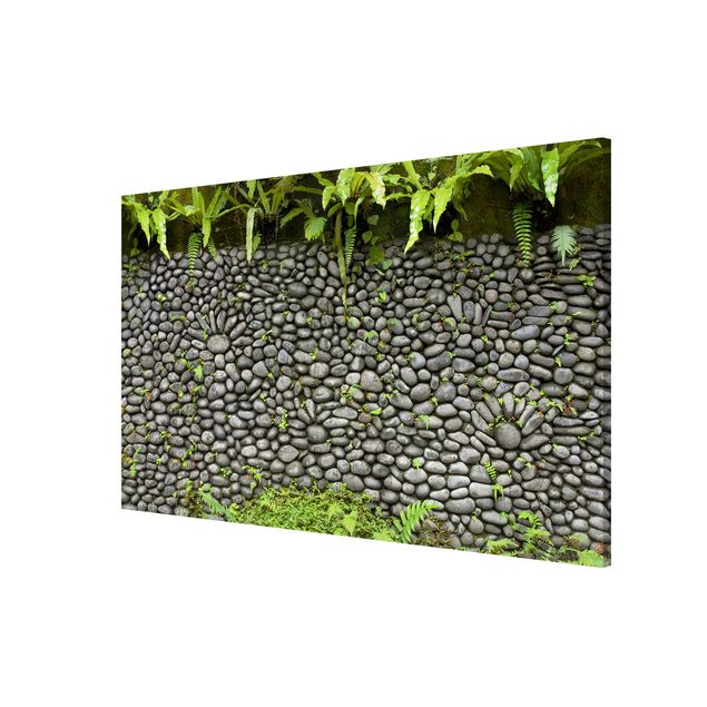 Nowoczesne obrazy Kamienny mur z roślinami