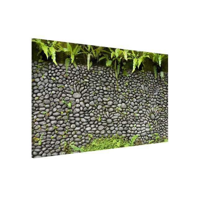 Dekoracja do kuchni Kamienny mur z roślinami