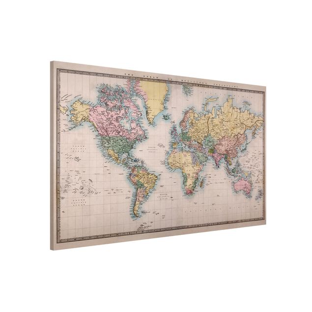 Dekoracja do kuchni Dawna mapa świata, ok. 1850 r.