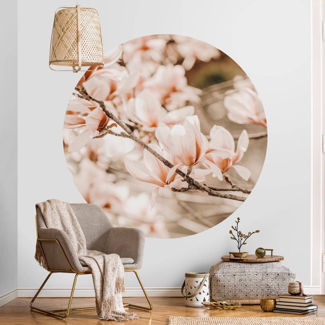 Tapety na ściany Gałązki magnolii w stylu vintage