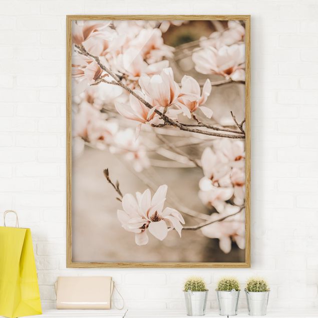 Dekoracja do kuchni Gałązki magnolii w stylu vintage