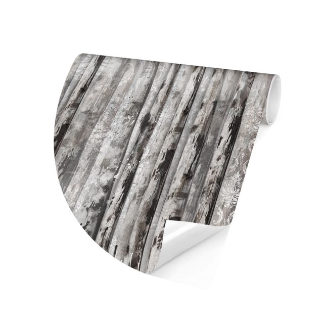 Okrągła tapeta samoprzylepna - Picturesque Birch Forest