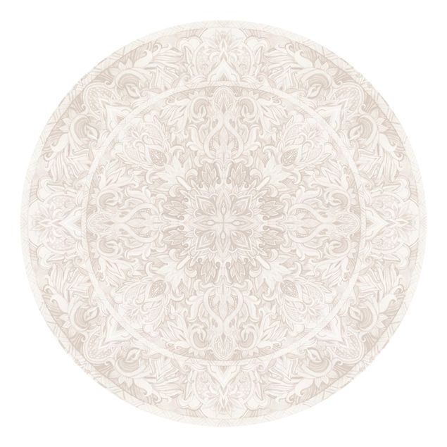 Tapety wzory Mandala akwarelowy ornament beżowy