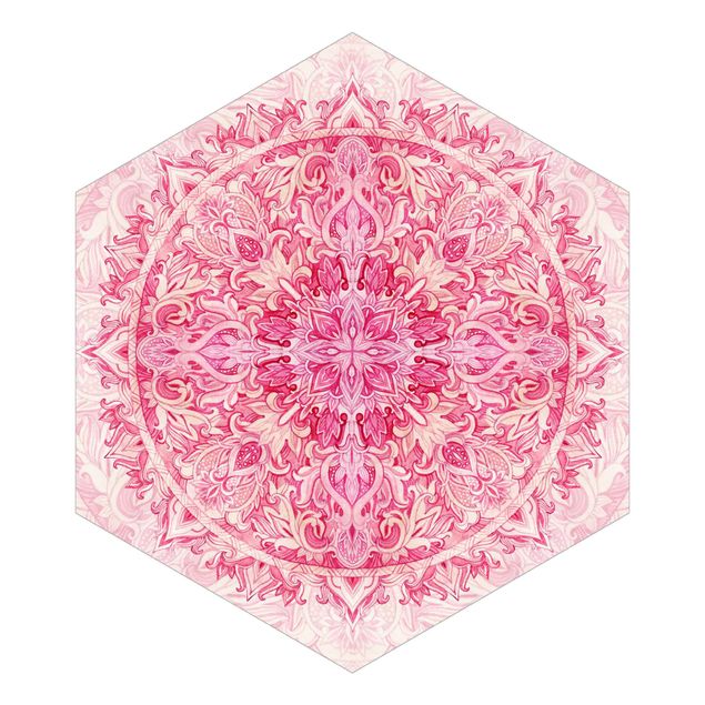 Fototapety Mandala akwarelowy wzór ornamentu różowy