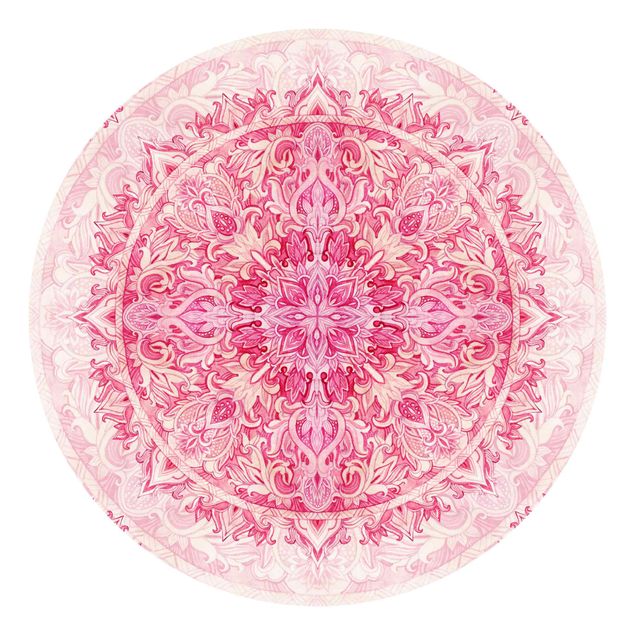 Tapety Mandala akwarelowy wzór ornamentu różowy