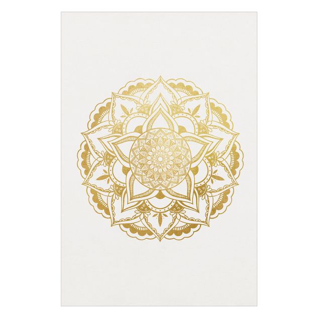 Folia okienna Mandala Ilustracja Ornament białe złoto
