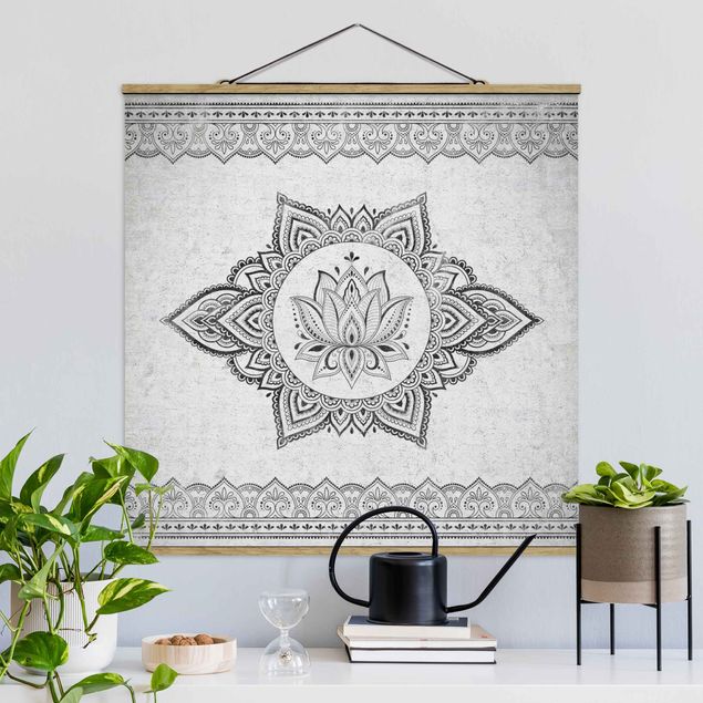 Dekoracja do kuchni Mandala Lotus Concrete Look