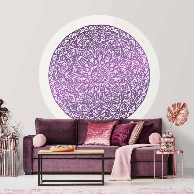 Tapety ornament Mandala Ornament w kolorze fioletowym
