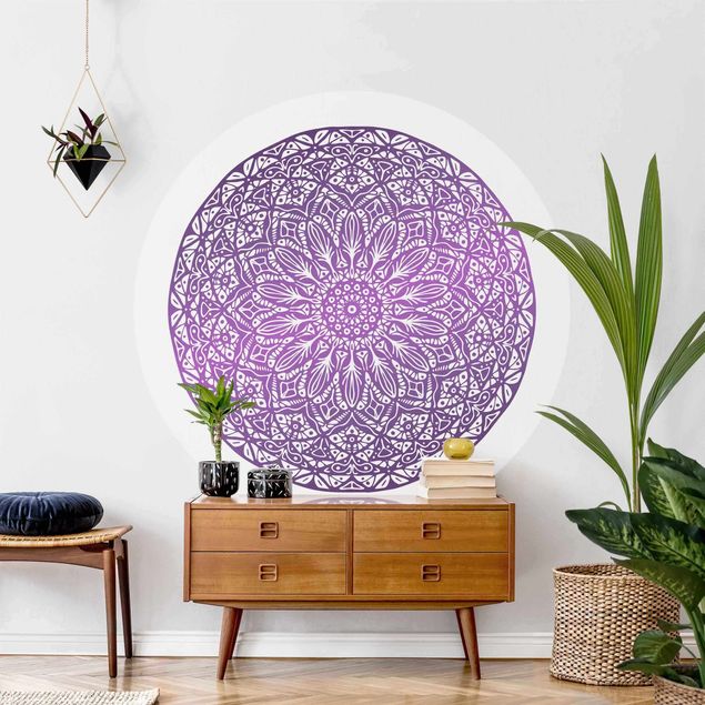 Dekoracja do kuchni Mandala Ornament w kolorze fioletowym