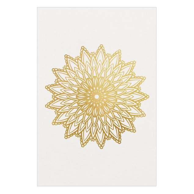 Folia na szyby okienne Mandala Słońce Ilustracja białe złoto
