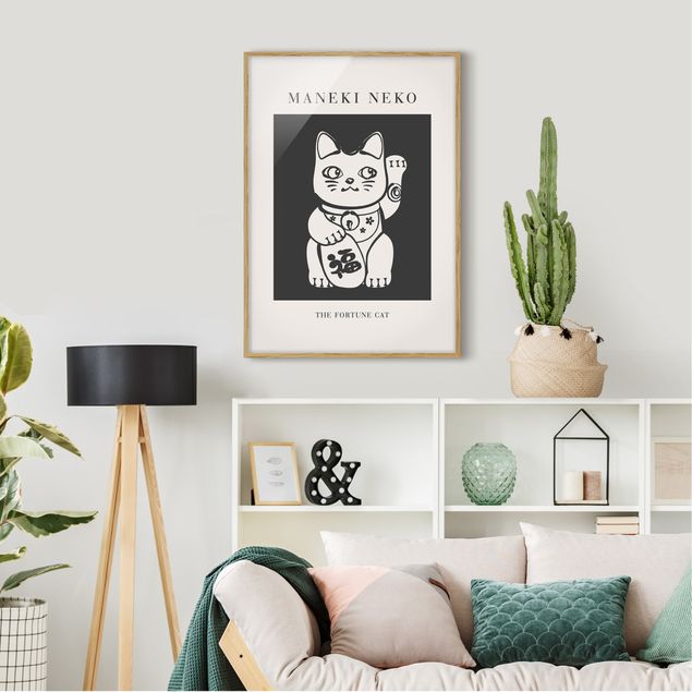 Obrazy w ramie powiedzenia Maneki Neko - Szczęśliwy kot
