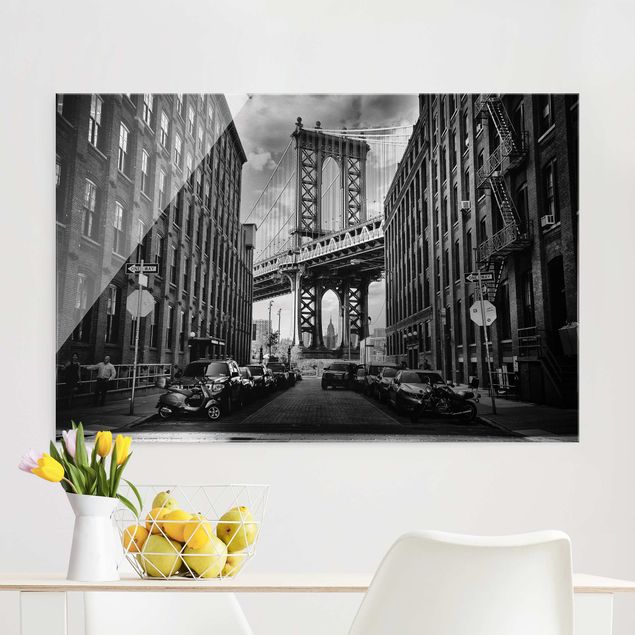 Obrazy na szkle architektura i horyzont Most Manhattan w Ameryce