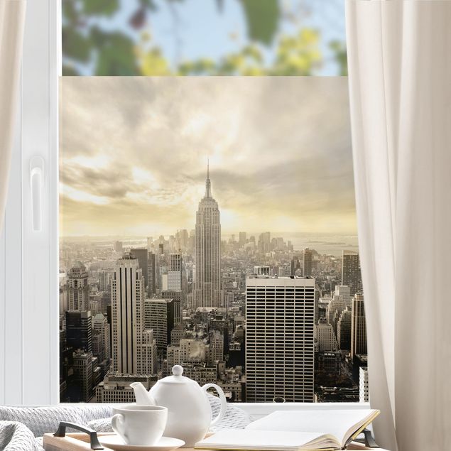 Folia okienna do salonu Świt na Manhattanie