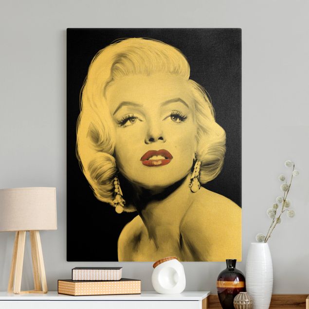 Obrazy do salonu Marilyn z biżuterią na uszach