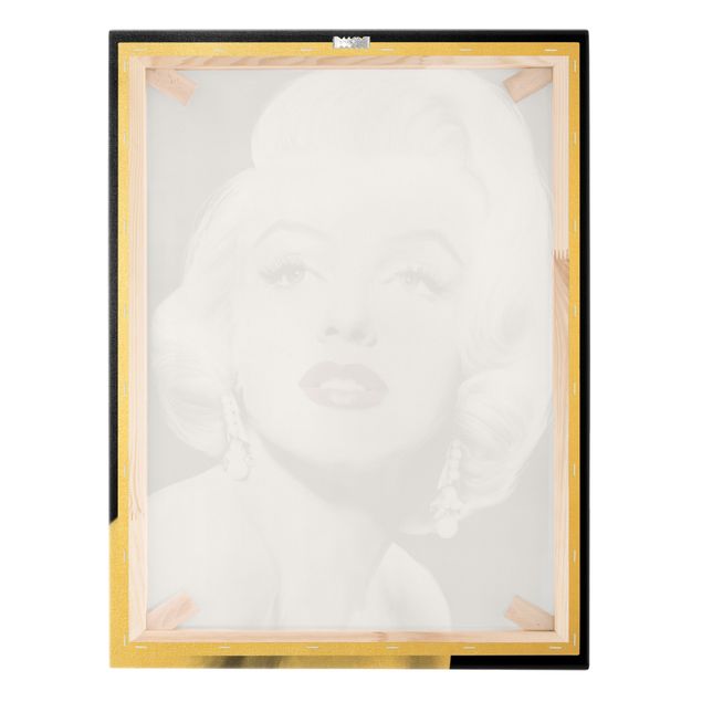 Obraz na płótnie czarno biały Marilyn z biżuterią na uszach