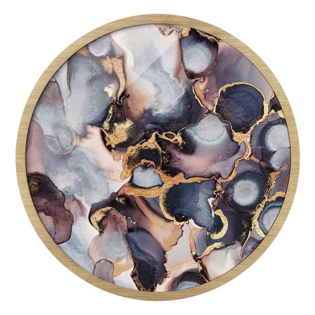 Abstrakcja obraz Marble Watercolour With Gold