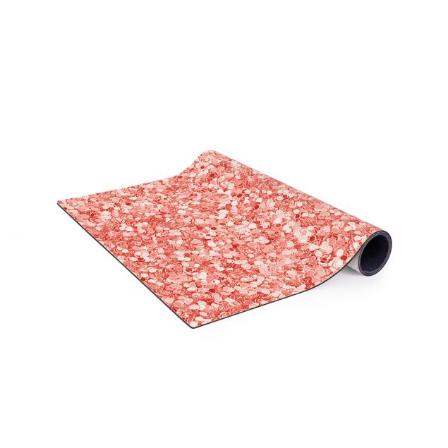 dywan abstrakcyjny Marmurowa stylizacja z różowym konfetti