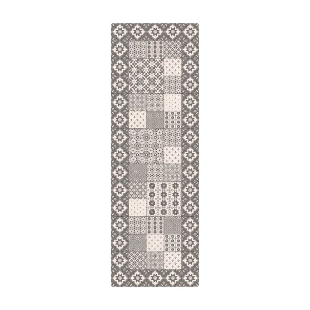 dywan pod stół Płytki marokańskie kombinacja Marrakesz z ramą z płytek