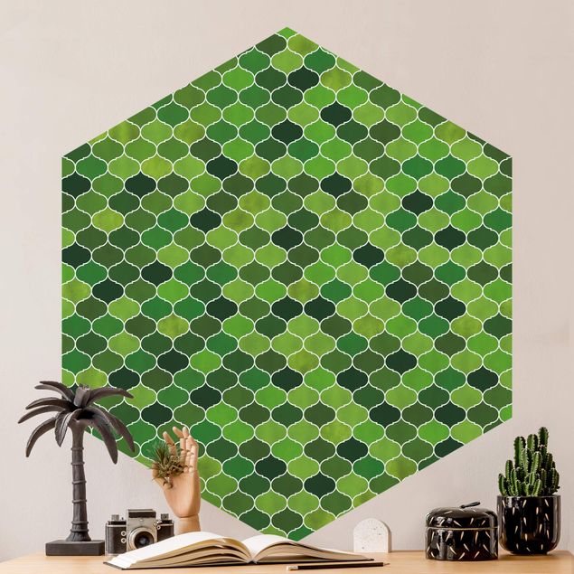 Dekoracja do kuchni Wzór akwarelowy marokański zielony