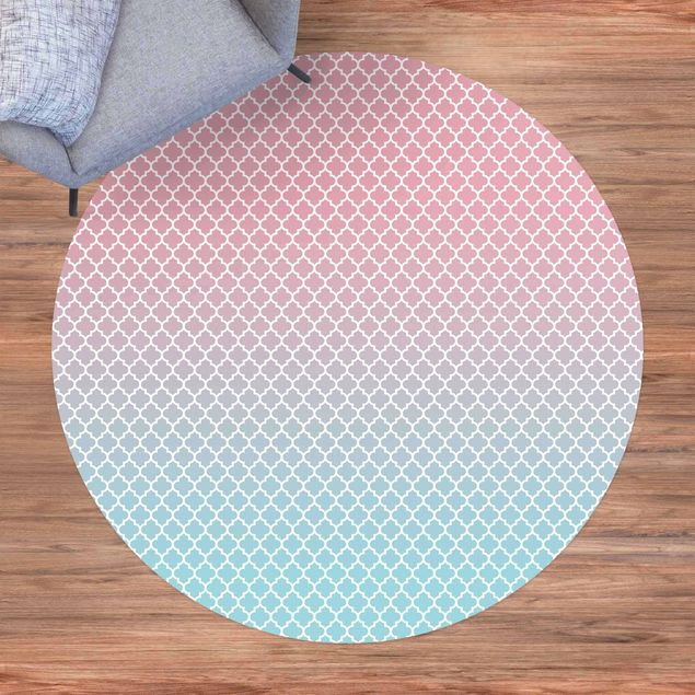 dywan zewnetrzny Wzór marokański z gradientem w kolorze różowo-niebieskim