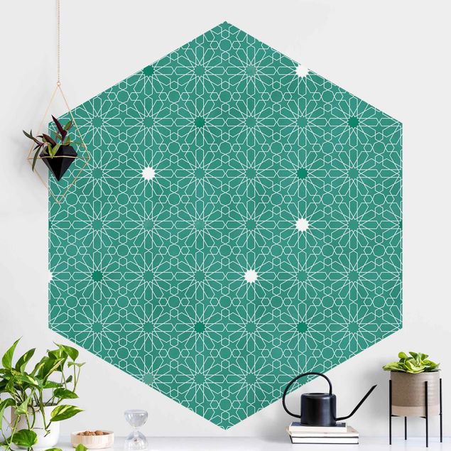Tapeta geometryczna Wzór w gwiazdy marokańskie