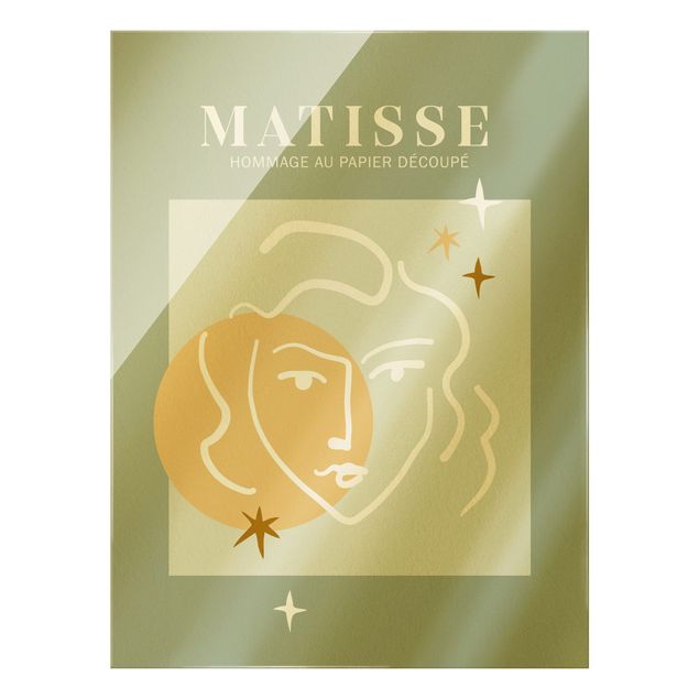 Obraz na szkle - Interpretacja Matisse'a - Twarz i gwiazdy