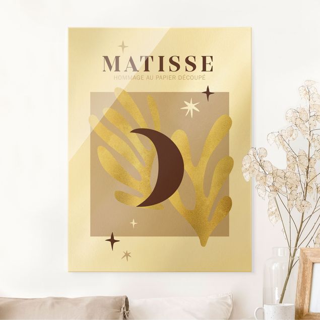 Obraz na szkle - Interpretacja Matisse'a - Księżyc i gwiazdy