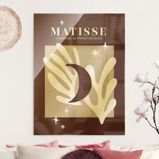 Obrazy na szkle portret Matisse Interpretacja - Księżyc i gwiazdy Czerwony