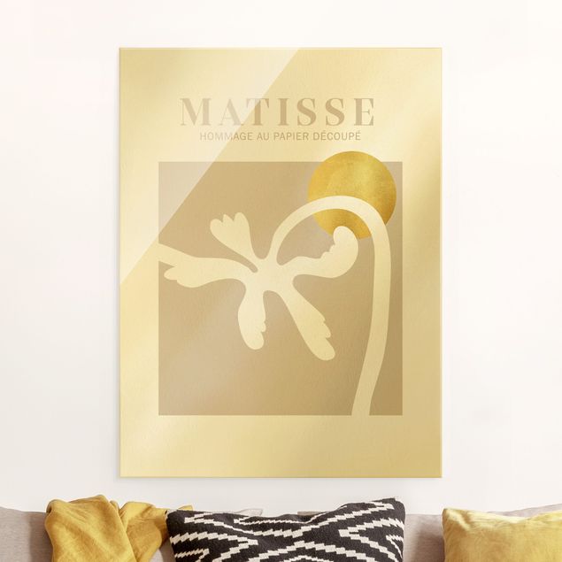 Obrazy na szkle portret Interpretacja Matisse'a - Palma i Słońce
