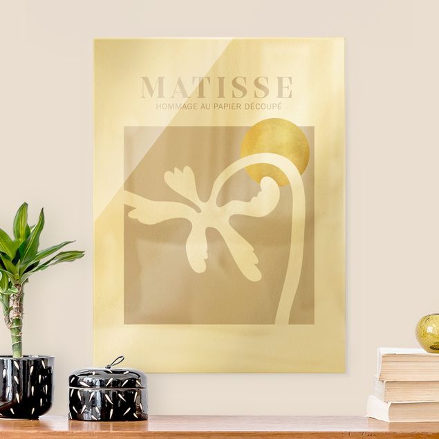 Obrazy na szkle abstrakcja Interpretacja Matisse'a - Palma i Słońce