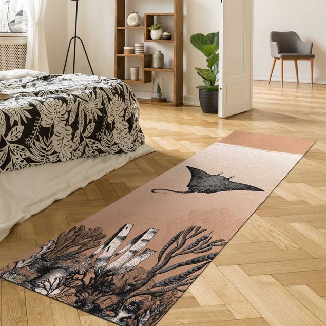 nowoczesny dywan Iluzja morska manty