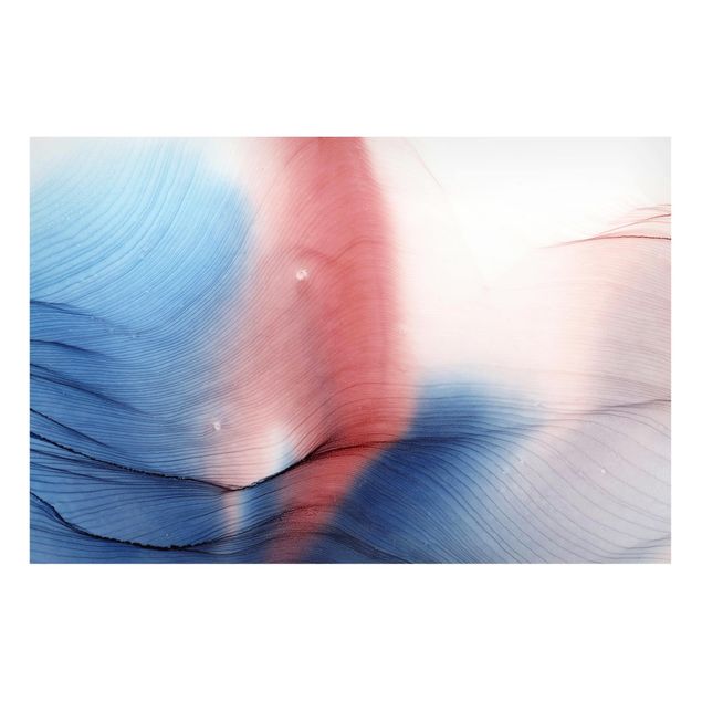 Obrazy abstrakcja Mottled Colour Dance In Blue With Red