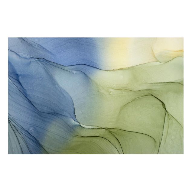 Abstrakcja obraz Mottled Bluish Grey With Moss Green
