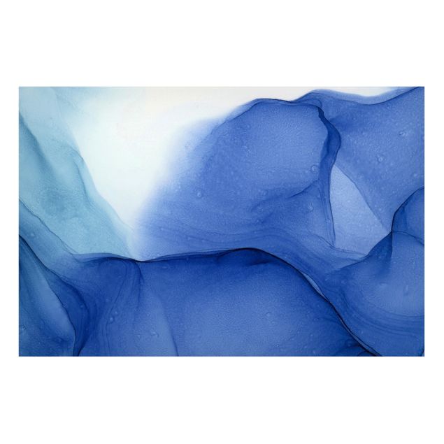 Obrazy na szkle abstrakcja Mottled Ink Blue