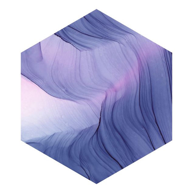 Tapeta samoprzylepna heksagon z motywem - Mottled Violet