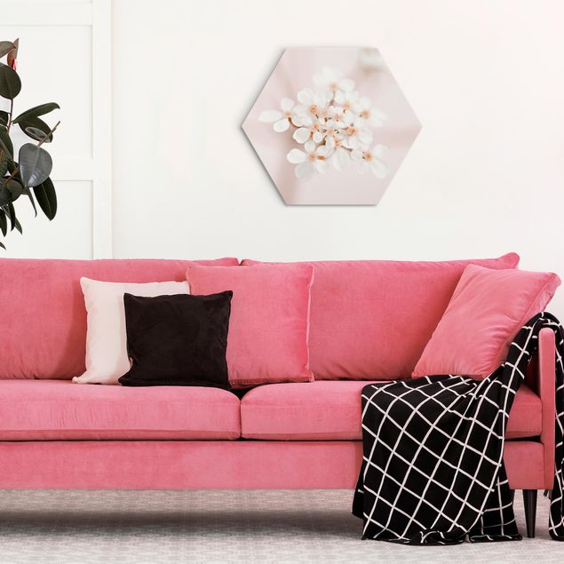 Obrazy do salonu nowoczesne Mini Blossoms w różowym świetle