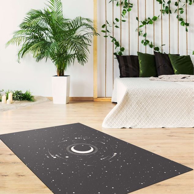 dywany mandala Księżyc w kręgu gwiazd
