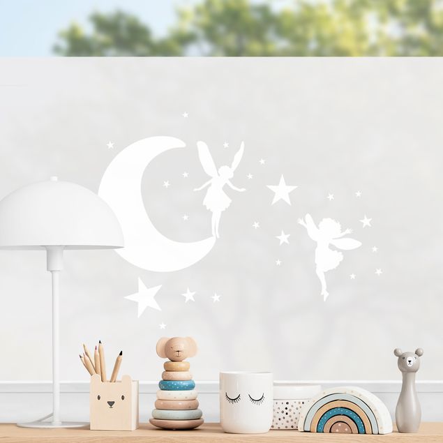 Folia okienna dla dzieci Moon With Fairies And Stars II