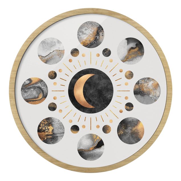 Nowoczesne obrazy Moon Phases Abstract Gold