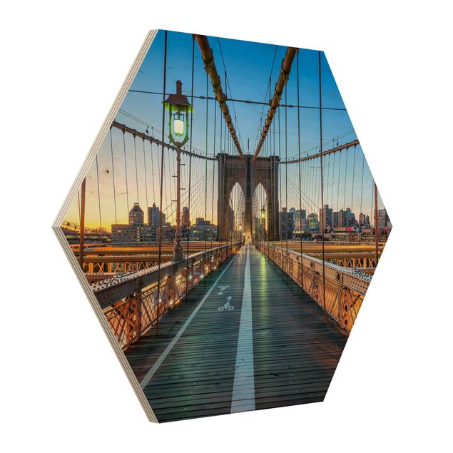 Nowy Jork obrazy Poranny widok z mostu brooklyńskiego