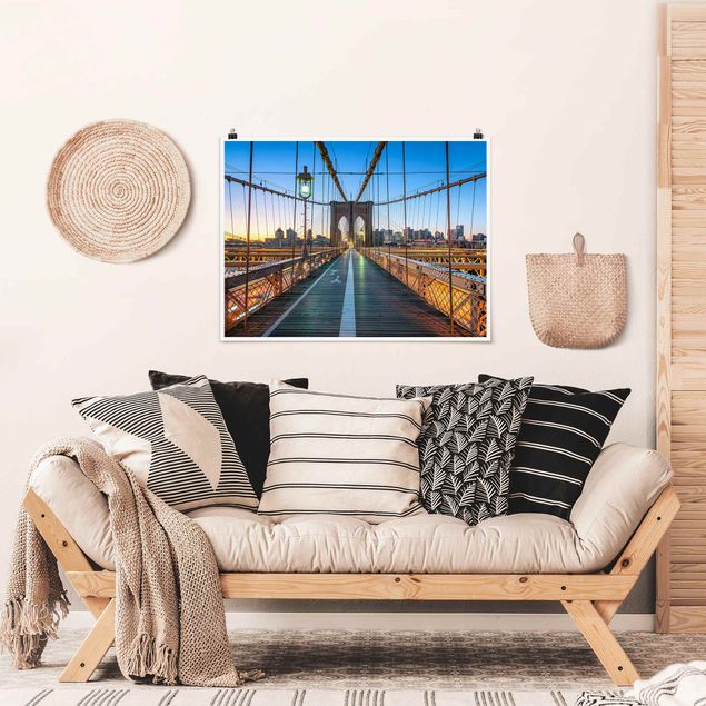 Nowoczesne obrazy do salonu Poranny widok z mostu brooklyńskiego