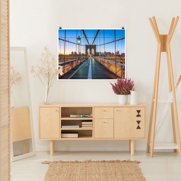 Obrazy nowoczesny Poranny widok z mostu brooklyńskiego