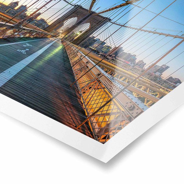 Plakaty architektoniczne Poranny widok z mostu brooklyńskiego