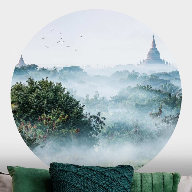 Dekoracja do kuchni Poranna mgła nad dżunglą Bagan