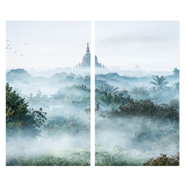 Pokrywa kuchenki - Poranna mgła nad dżunglą Bagan