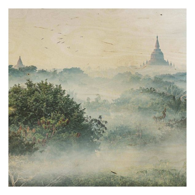 Obrazy na ścianę Poranna mgła nad dżunglą Bagan