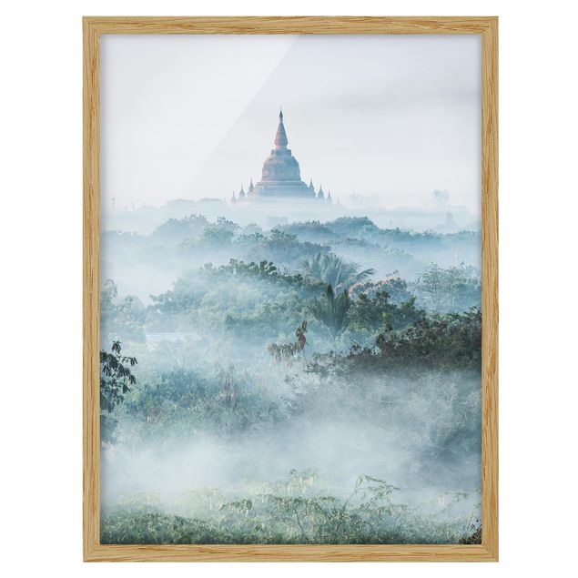 Obrazy w ramie do korytarzu Poranna mgła nad dżunglą Bagan