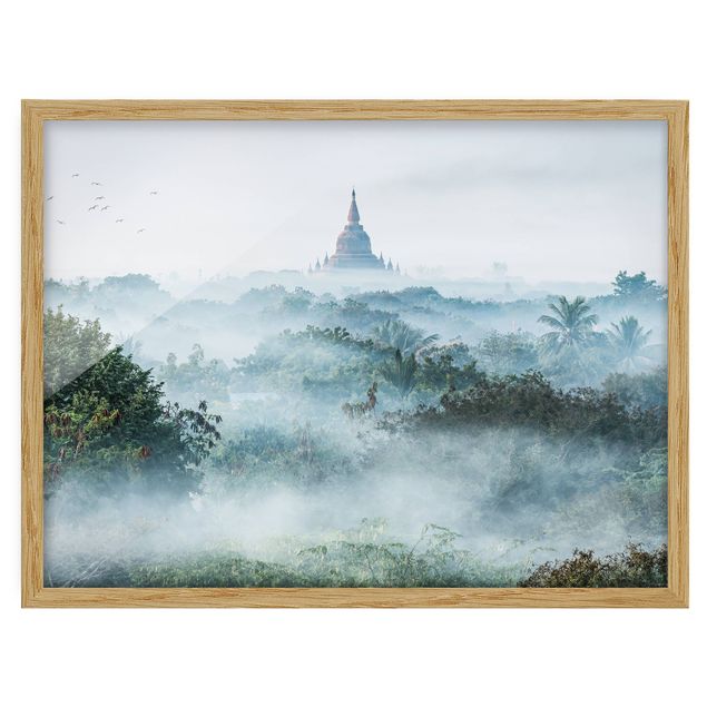 Obrazy w ramie do korytarzu Poranna mgła nad dżunglą Bagan